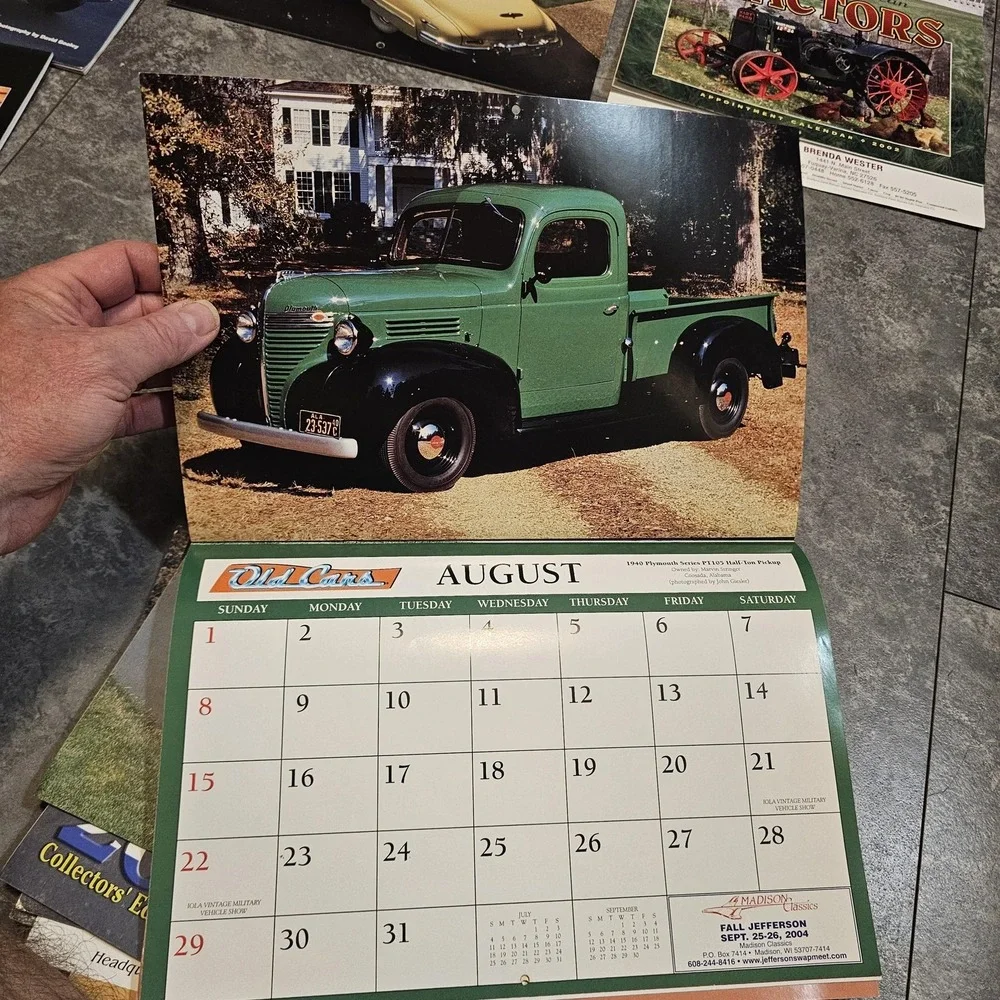 Lot Of 13 Vintage Classic Car Truck Tractor Calendars Variety 2001-2008 USA
